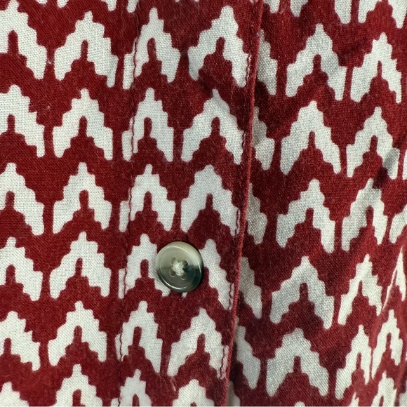 Jachs Burgundy and White Zigzag Button Down Shirt - Picture 9 of 15